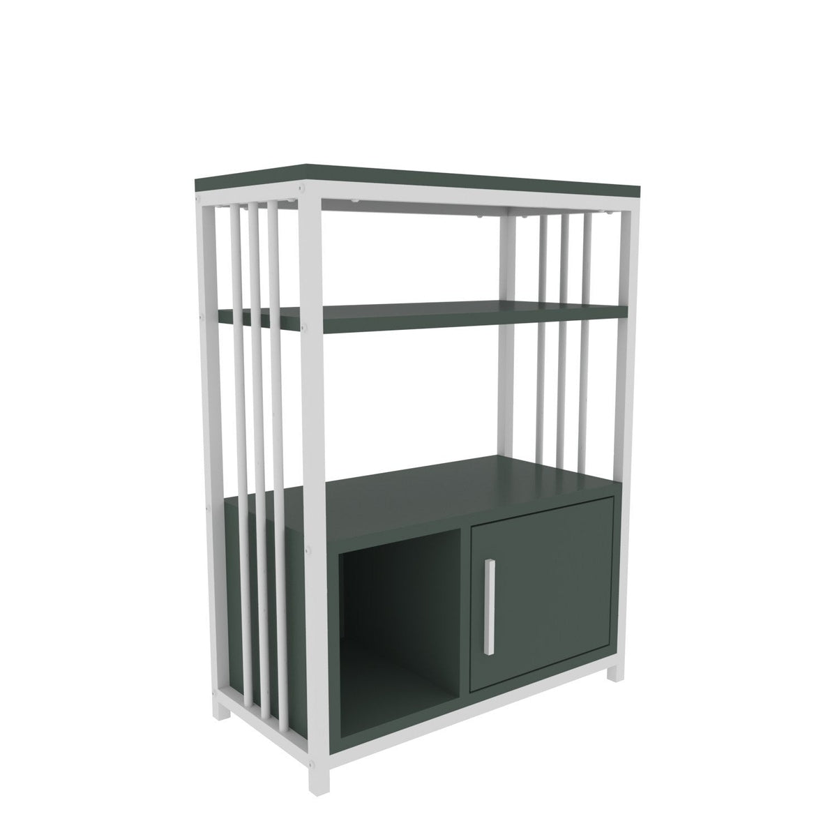Verde - Alb | SKU: 875ZNA4534 | Bibliotecă Letos, 60x30x80 cm, varianta Verde - Alb, produs pentru amenajarea locuinței, disponibil online în România la CasaMob