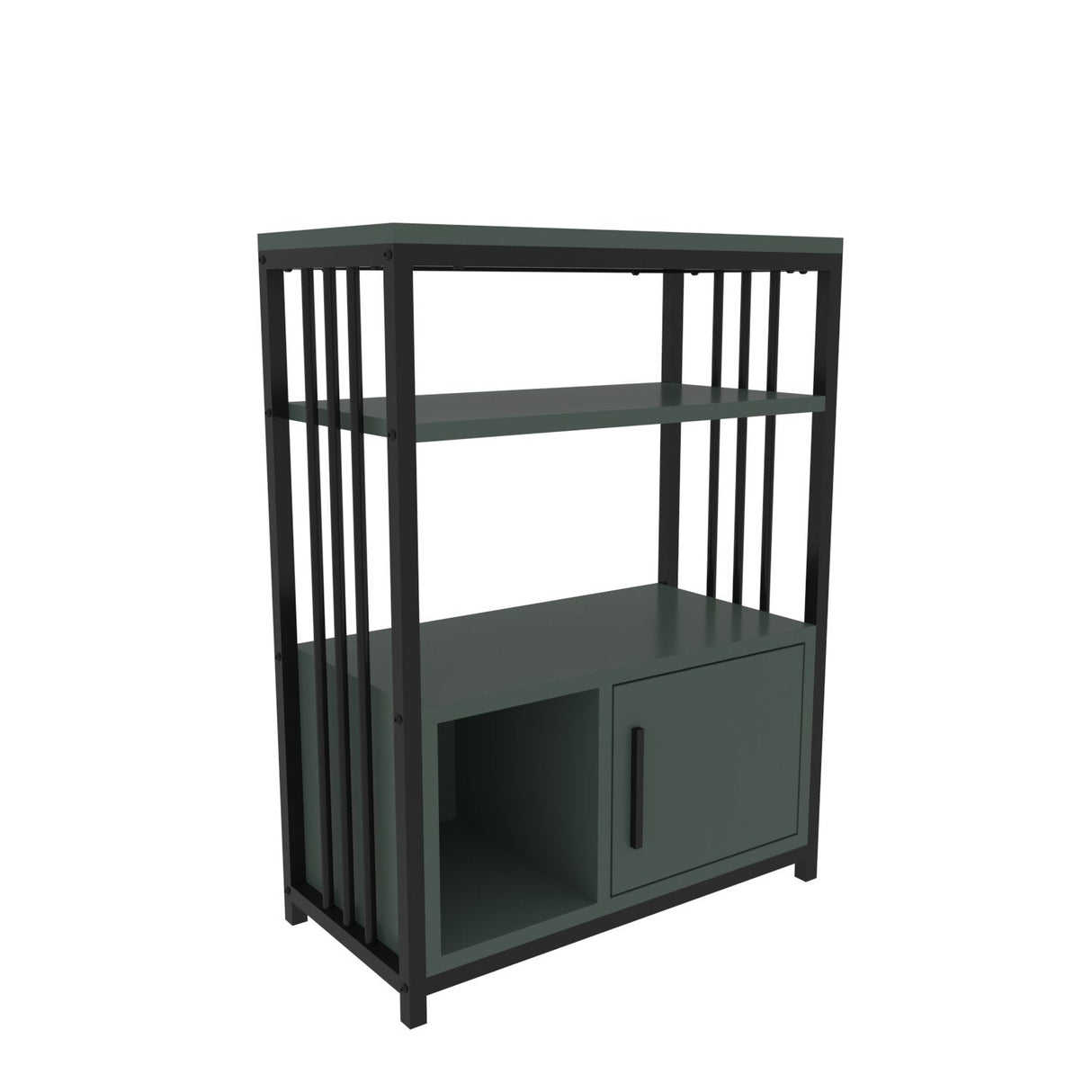 Bibliotecă Letos, Diverse culori, 60x30x80 cm - Verde - Negru | SKU: 875ZNA4535 | Bibliotecă Letos, 60x30x80 cm, varianta Verde - Negru, produs pentru amenajarea locuinței, disponibil online în România la CasaMob