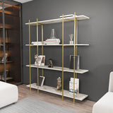 Biblioteca Soms 4 Rafturi Mari, 160 X 180 X 30 Cm - Auriu alb, SKU 875ZNA4546