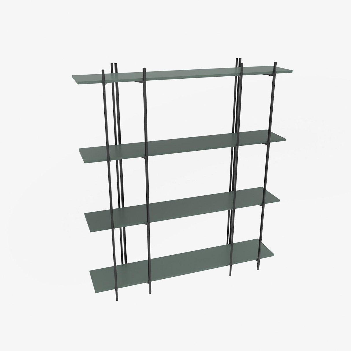 Biblioteca Soms 4 Rafturi Mari, 160 X 180 X 30 Cm - Verde Negru, SKU 875ZNA4546