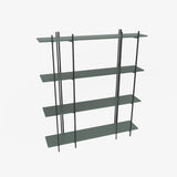 Biblioteca Soms 4 Rafturi Mari, 160 X 180 X 30 Cm - Verde Negru, SKU 875ZNA4546