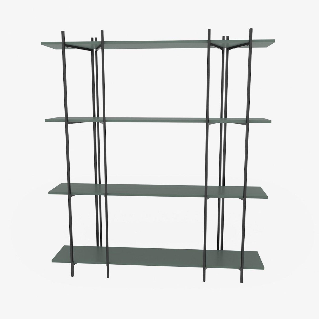 Biblioteca Soms 4 Rafturi Mari, 160 X 180 X 30 Cm - Verde Negru, SKU 875ZNA4546
