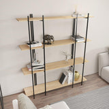 Biblioteca Soms 4 Rafturi Mari, 160 X 180 X 30 Cm - Stejar Negru, SKU 875ZNA4546