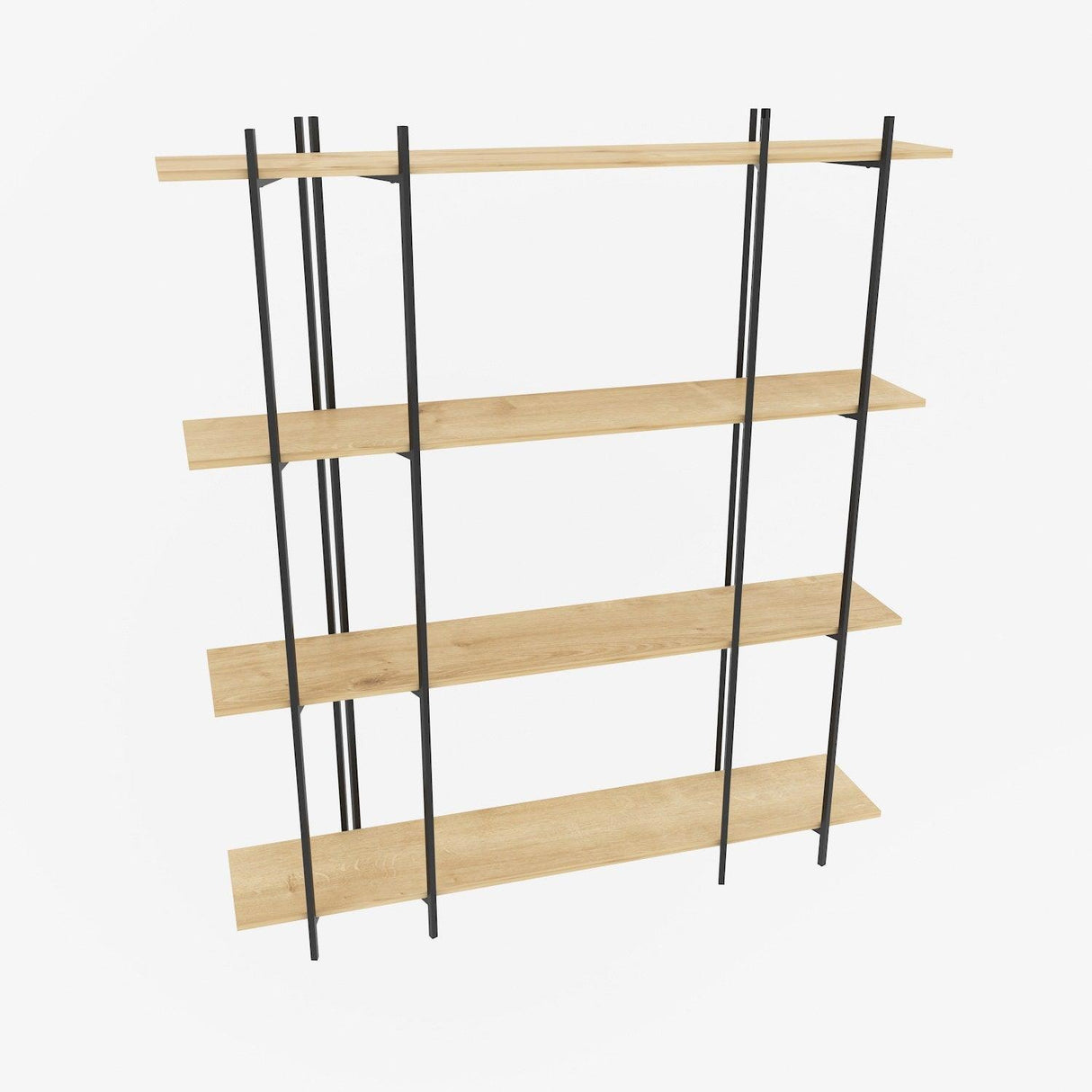Biblioteca Soms 4 Rafturi Mari, 160 X 180 X 30 Cm - Stejar Negru, SKU 875ZNA4546