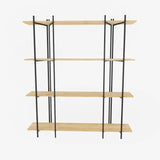 Biblioteca Soms 4 Rafturi Mari, 160 X 180 X 30 Cm - Stejar Negru, SKU 875ZNA4546