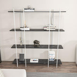 Biblioteca Soms 4 Rafturi Mari, 160 X 180 X 30 Cm - Alb negru, SKU 875ZNA4546