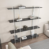 Biblioteca Soms 4 Rafturi Mari, 160 X 180 X 30 Cm - Alb negru, SKU 875ZNA4546