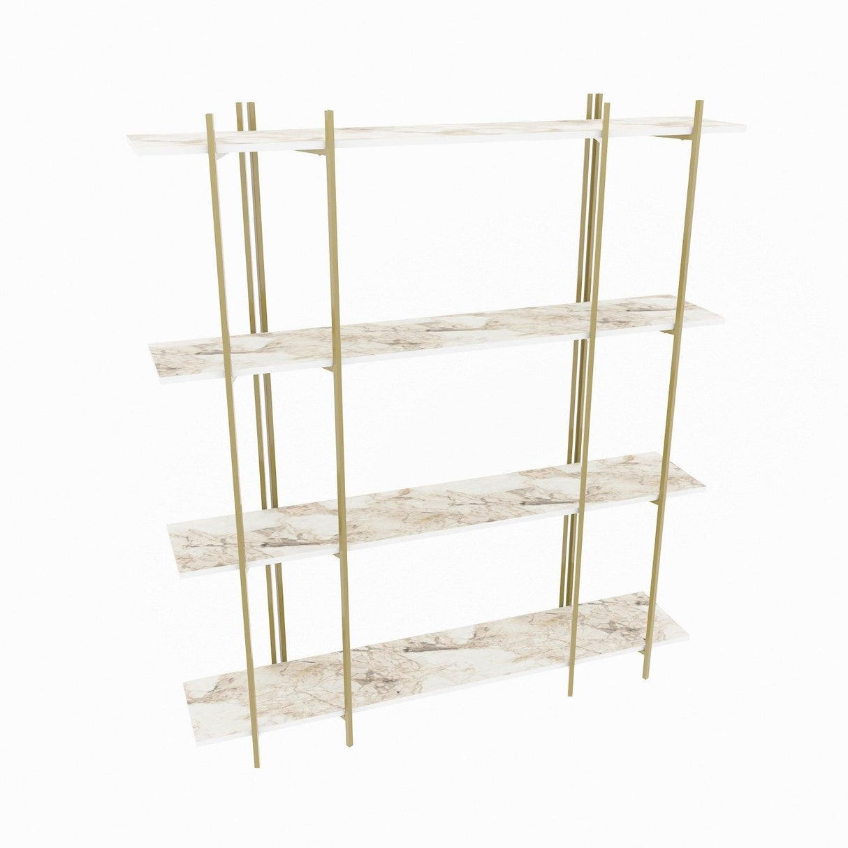 Biblioteca Soms 4 Rafturi Mari, 160 X 180 X 30 Cm - Auriu alb, SKU 875ZNA4546