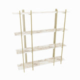 Biblioteca Soms 4 Rafturi Mari, 160 X 180 X 30 Cm - Auriu alb, SKU 875ZNA4546