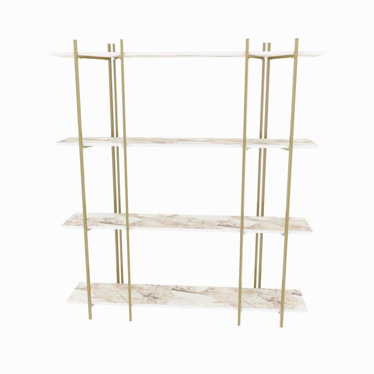 Biblioteca Soms 4 Rafturi Mari, 160 X 180 X 30 Cm - Auriu alb, SKU 875ZNA4546