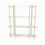 Biblioteca Soms 4 Rafturi Mari, 160 X 180 X 30 Cm - Auriu alb, SKU 875ZNA4546