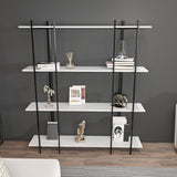 Bibliotecă Moss, Alb - Negru, 160x30x180 cm