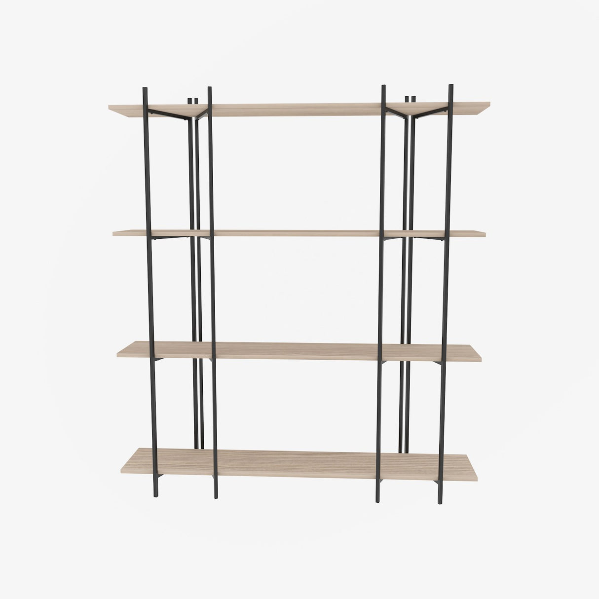 Bibliotecă Moss, Stejar - Negru, 160x30x180 cm