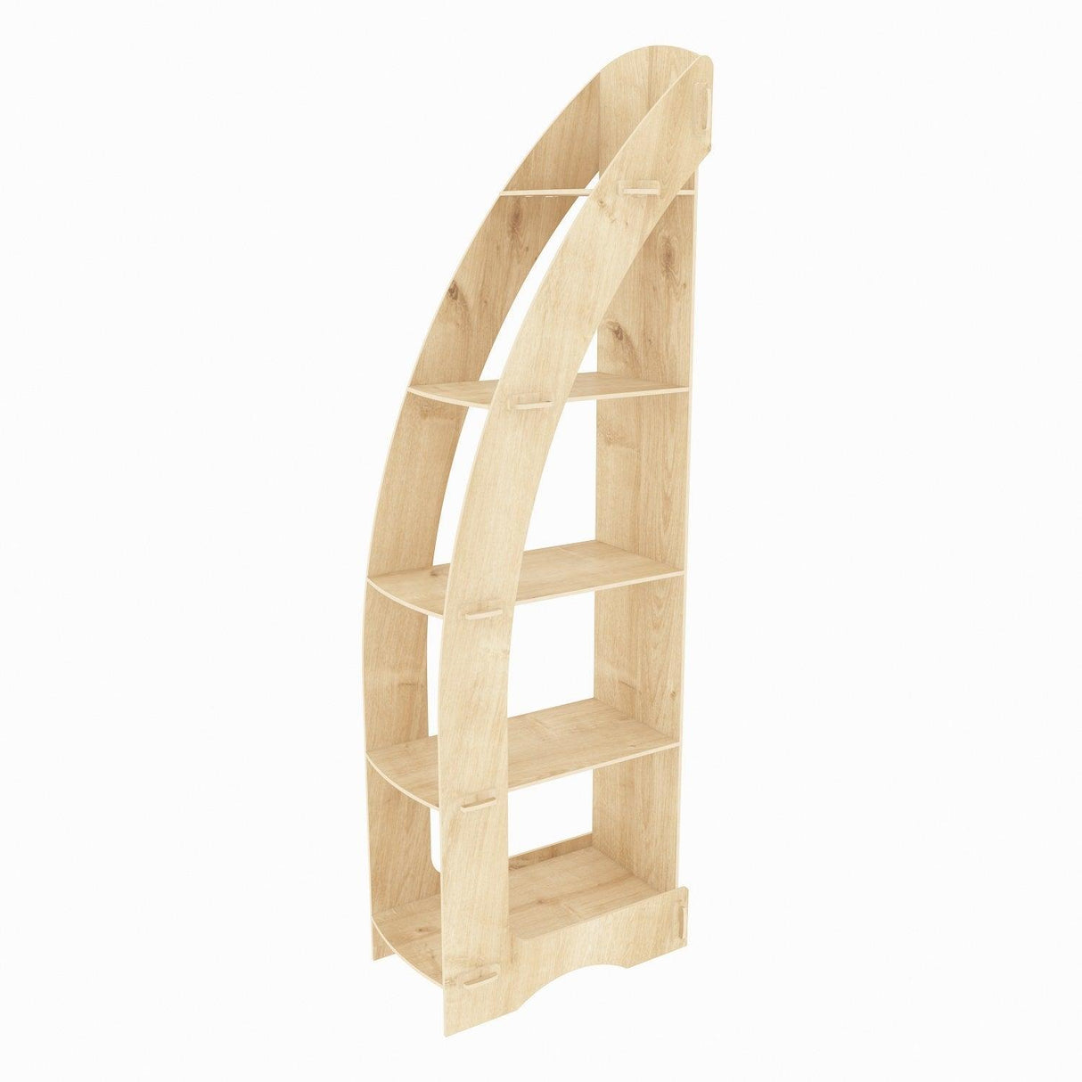 Biblioteca Colt Asro cu 5 Rafturi, Stejar, 58 X 180 X 32 Cm