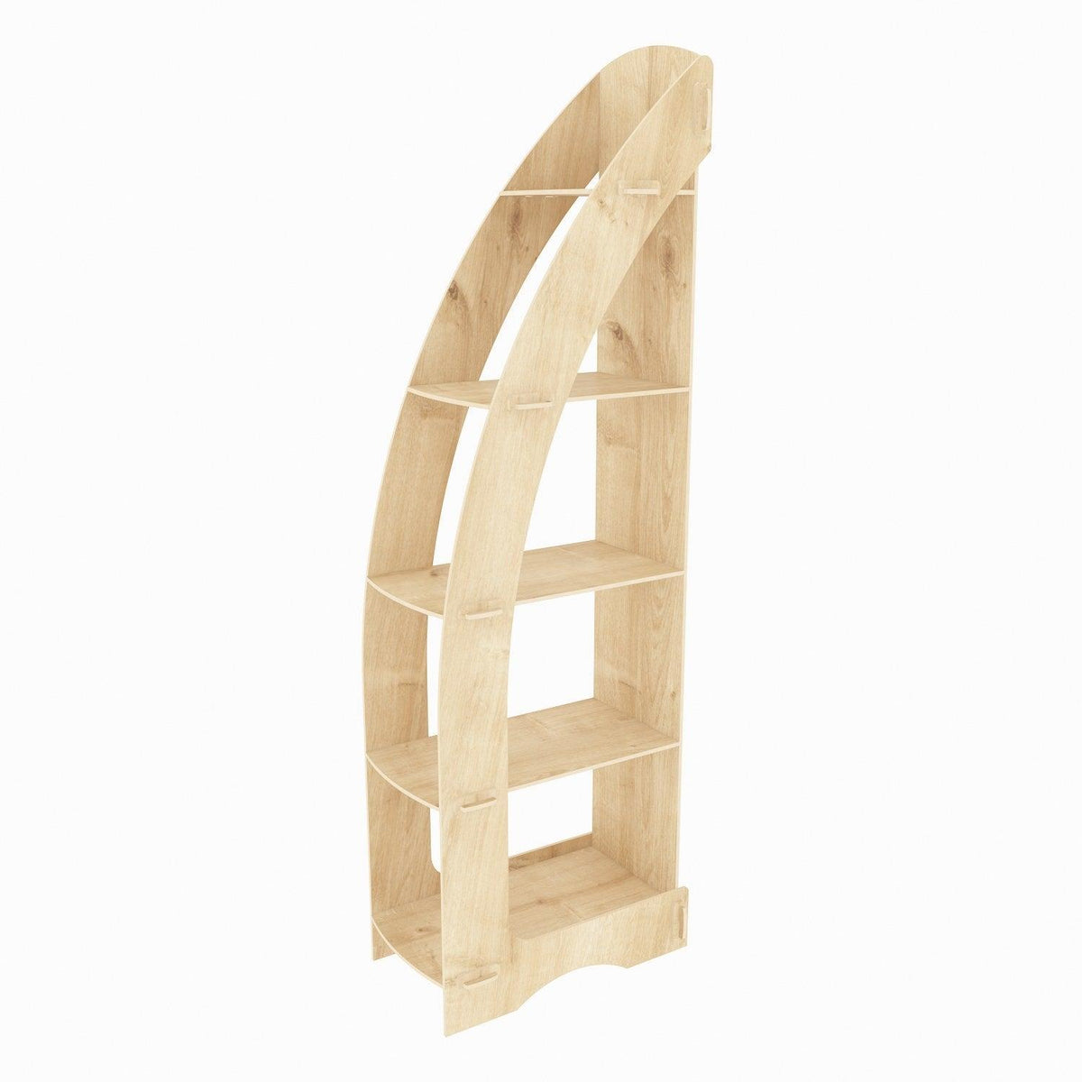 Biblioteca Colt Asro cu 5 Rafturi, Stejar, 58 X 180 X 32 Cm, SKU 875ZNA4555