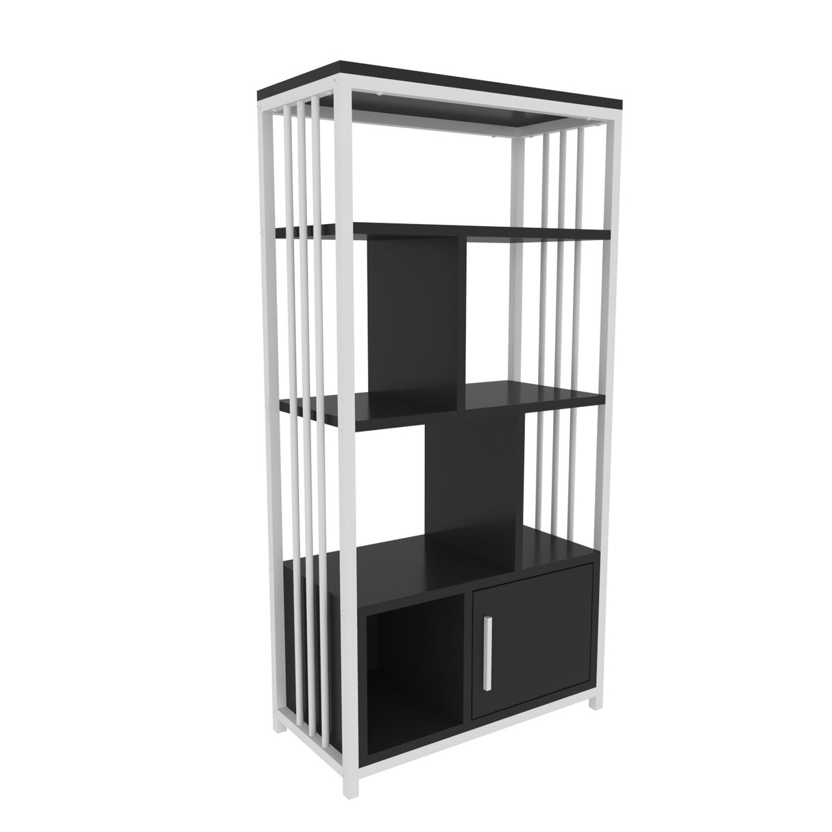 Bibliotecă Valero, Diverse culori, 60x30x120 cm - Alb - Antracit | SKU: 875ZNA4565 | Bibliotecă Valero, 60x30x120 cm, varianta Alb - Antracit, produs pentru amenajarea locuinței, disponibil online în România la CasaMob