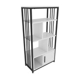 Bibliotecă Valero, Diverse culori, 60x30x120 cm - Alb - Negru | SKU: 875ZNA4567 | Bibliotecă Valero, 60x30x120 cm, varianta Alb - Negru, produs pentru amenajarea locuinței, disponibil online în România la CasaMob