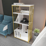 Bibliotecă Valero, Diverse culori, 60x30x120 cm - Alb - Auriu | SKU: 875ZNA4568 | Bibliotecă Valero, 60x30x120 cm, varianta Alb - Auriu, produs pentru amenajarea locuinței, disponibil online în România la CasaMob