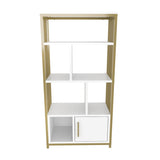 Bibliotecă Valero, Diverse culori, 60x30x120 cm - Alb - Auriu | SKU: 875ZNA4568 | Bibliotecă Valero, 60x30x120 cm, varianta Alb - Auriu, produs pentru amenajarea locuinței, disponibil online în România la CasaMob