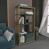Bibliotecă Valero, Diverse culori, 60x30x120 cm - Verde - Auriu | SKU: 875ZNA4569 | Bibliotecă Valero, 60x30x120 cm, varianta Verde - Auriu, produs pentru amenajarea locuinței, disponibil online în România la CasaMob