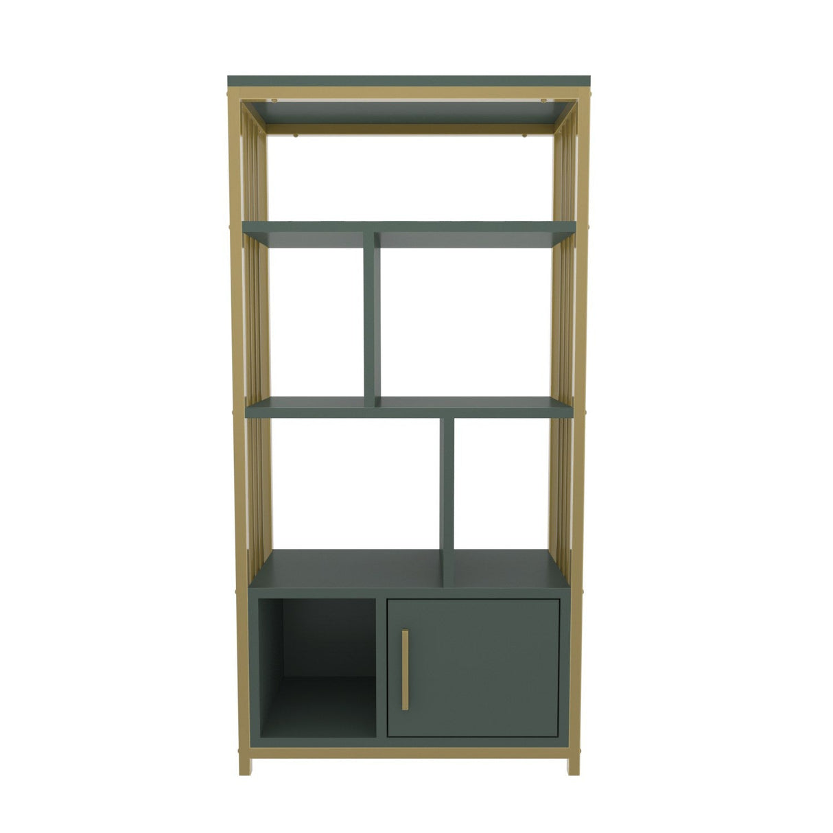 Bibliotecă Valero, Diverse culori, 60x30x120 cm - Verde - Auriu | SKU: 875ZNA4569 | Bibliotecă Valero, 60x30x120 cm, varianta Verde - Auriu, produs pentru amenajarea locuinței, disponibil online în România la CasaMob