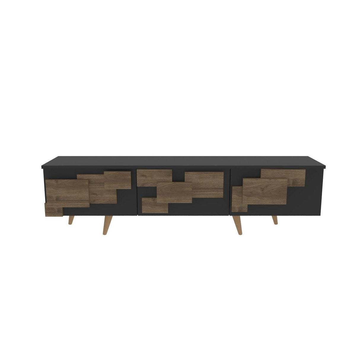 Comoda Tv Uc Boyut 3d Design cu 3 Compartimente, 160 X 45 X 35 Cm - Nuc antracit, SKU 875ZNA4581