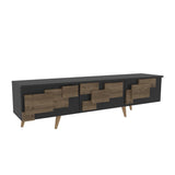 Comoda Tv Uc Boyut 3d Design cu 3 Compartimente, 160 X 45 X 35 Cm - Nuc antracit, SKU 875ZNA4581
