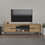Comoda Tv Eslem cu 2 Raft si 2 Usi, 120 X 43 X 30 Cm - Stejar Negru, SKU 875ZNA4593