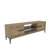 Comoda Tv Eslem cu 2 Raft si 2 Usi, 120 X 43 X 30 Cm - Stejar Negru, SKU 875ZNA4593