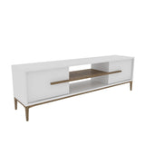 Comoda Tv Eslem cu 2 Raft si 2 Usi, 120 X 43 X 30 Cm - Nuc Alb, SKU 875ZNA4593