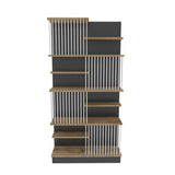 Biblioteca Sanali cu 9 Rafturi, 80 X 160 X 25 Cm - Stejar negru, SKU 875ZNA4605