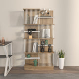 Biblioteca Sanali cu 9 Rafturi, 80 X 160 X 25 Cm - Stejar Alb, SKU 875ZNA4605