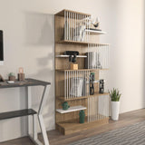 Biblioteca Sanali cu 9 Rafturi, 80 X 160 X 25 Cm - Stejar Alb, SKU 875ZNA4605
