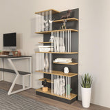 Biblioteca Sanali cu 9 Rafturi, 80 X 160 X 25 Cm - Stejar negru, SKU 875ZNA4605