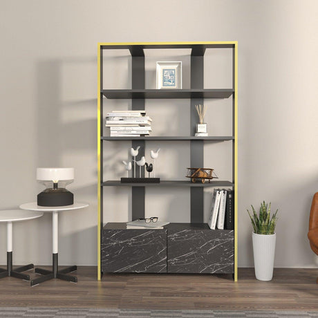 Biblioteca Elly cu 2 Usi si 5 Rafturi,  93 X 160 X 32 Cm