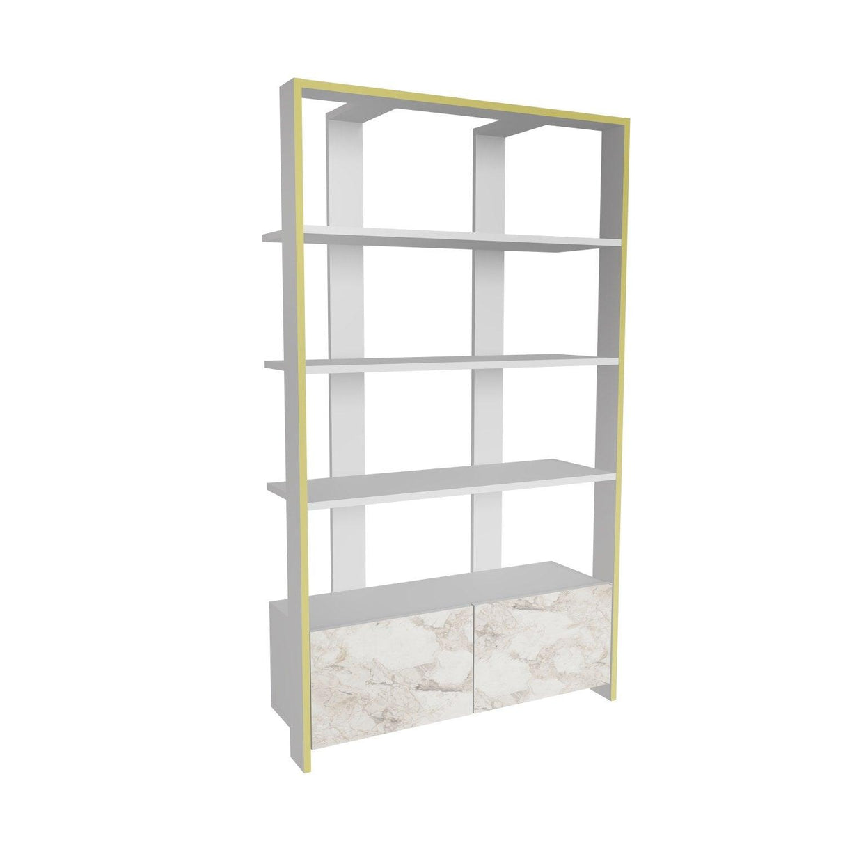 Biblioteca Elly cu 2 Usi si 5 Rafturi,  93 X 160 X 32 Cm - Alb, SKU 875ZNA4614