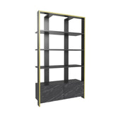 Biblioteca Elly cu 2 Usi si 5 Rafturi,  93 X 160 X 32 Cm - Marmură neagră, SKU 875ZNA4614