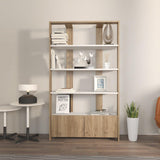 Biblioteca Elly cu 2 Usi si 5 Rafturi,  93 X 160 X 32 Cm - Nuc Alb, SKU 875ZNA4614