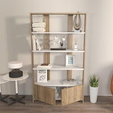 Biblioteca Elly cu 2 Usi si 5 Rafturi,  93 X 160 X 32 Cm - Nuc Alb, SKU 875ZNA4614