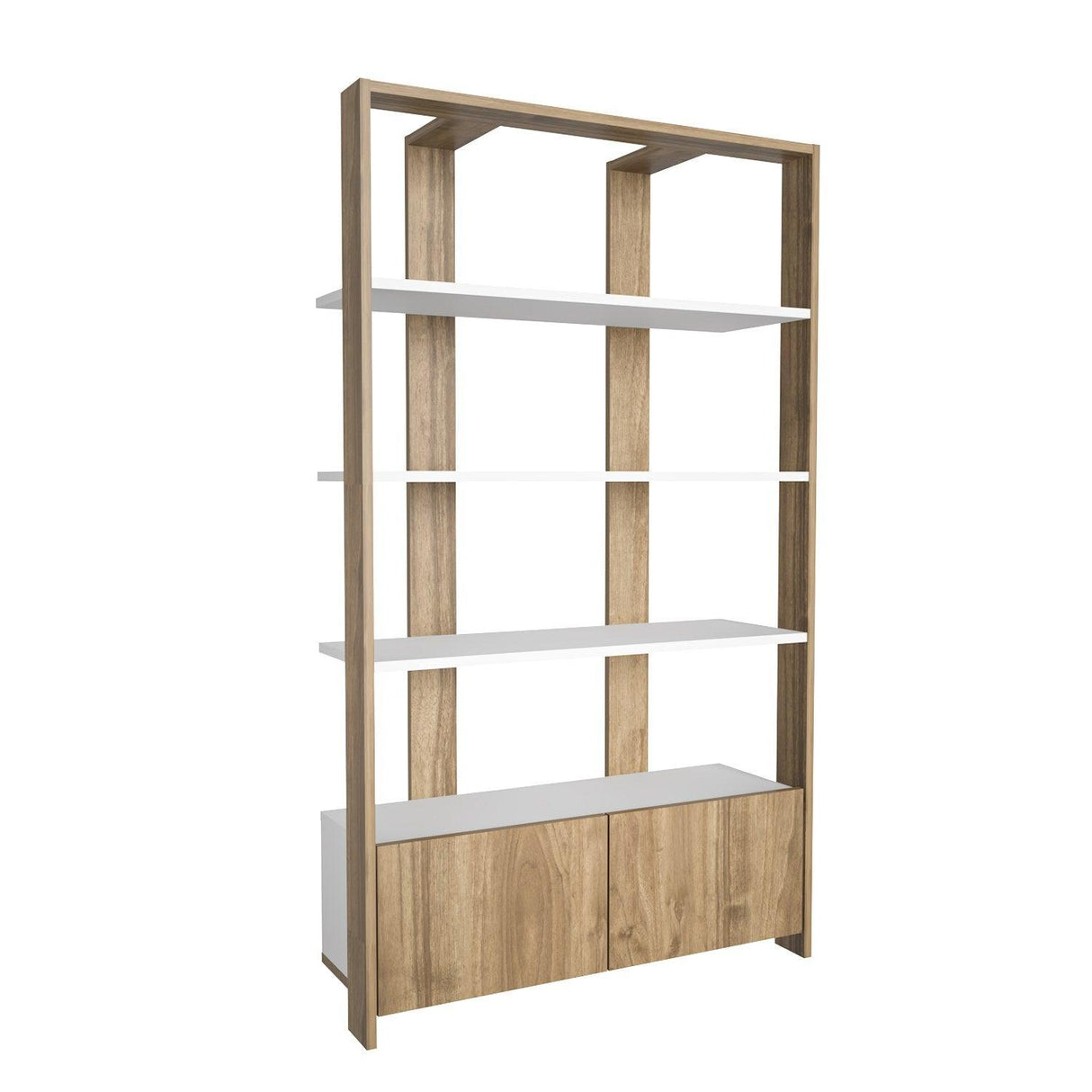 Biblioteca Elly cu 2 Usi si 5 Rafturi,  93 X 160 X 32 Cm - Nuc Alb, SKU 875ZNA4614