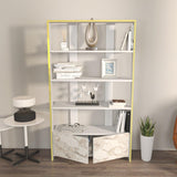 Biblioteca Elly cu 2 Usi si 5 Rafturi,  93 X 160 X 32 Cm - Alb, SKU 875ZNA4614