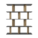 Biblioteca Tipi cu 5 Rafturi, 120 X 141 X 25 Cm - Stejar negru, SKU 875ZNA4617