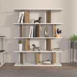 Biblioteca Tipi cu 5 Rafturi, 120 X 141 X 25 Cm - Nuc Alb, SKU 875ZNA4617