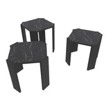 Set Masuta De Cafea Soril 3 Bucati,  45 X 41 X 45 Cm - Marmură neagră, SKU 875ZNA4627