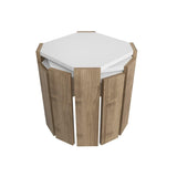 Set Masuta De Cafea Soril 3 Bucati,  45 X 41 X 45 Cm - Nuc Alb, SKU 875ZNA4627