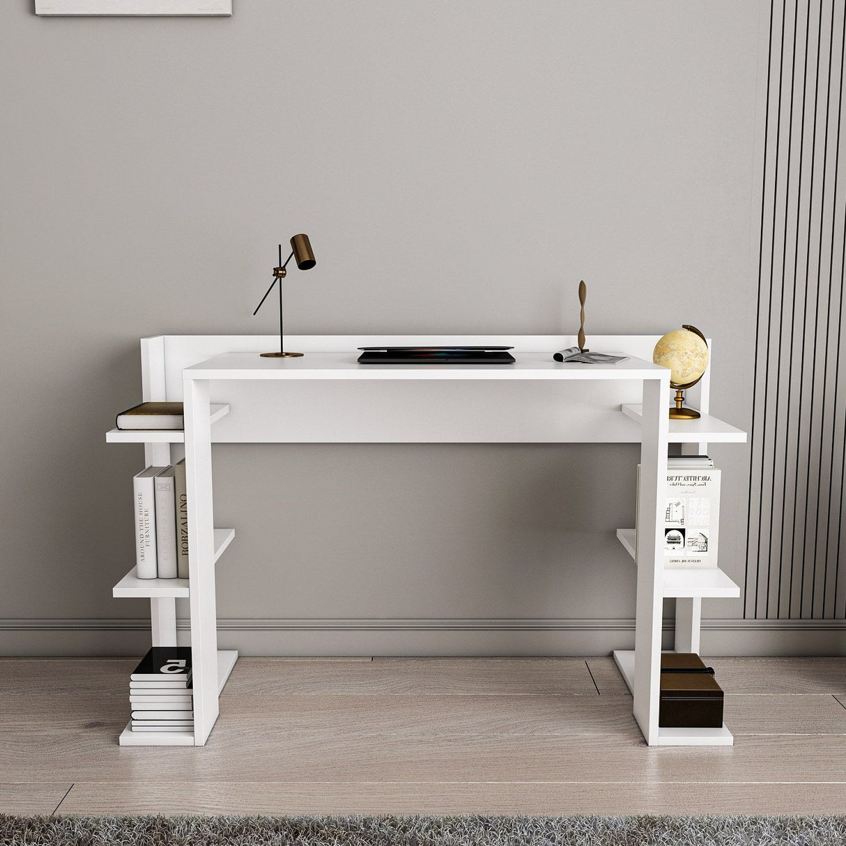 Birou Çinar, Diverse culori, 123x45x77 cm - Alb | SKU: 875ZNA4630 | Birou Çinar, 123x45x77 cm, varianta Alb, produs pentru amenajarea locuinței, disponibil online în România la CasaMob