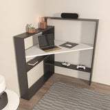 Birou Kelly cu 5 Rafturi, 94 X 114 X 94 Cm - Alb negru, SKU 875ZNA4633