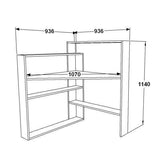 Birou Kelly cu 5 Rafturi, 94 X 114 X 94 Cm - Alb negru, SKU 875ZNA4633