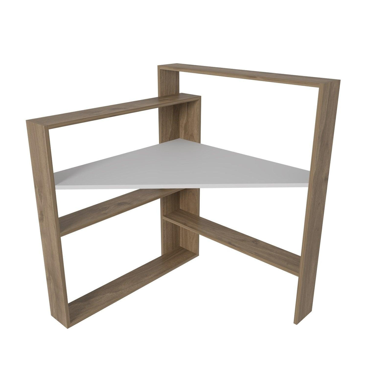 Birou Kelly cu 5 Rafturi, 94 X 114 X 94 Cm - Nuc Alb, SKU 875ZNA4633