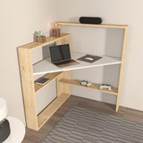 Birou Kelly cu 5 Rafturi, 94 X 114 X 94 Cm - Stejar Alb, SKU 875ZNA4633